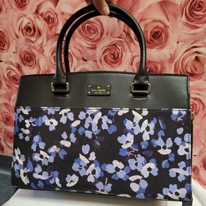 NWT Kate Spade Grove Street Fabric Caley Scattered Hydrangea Satchel Bag Purse